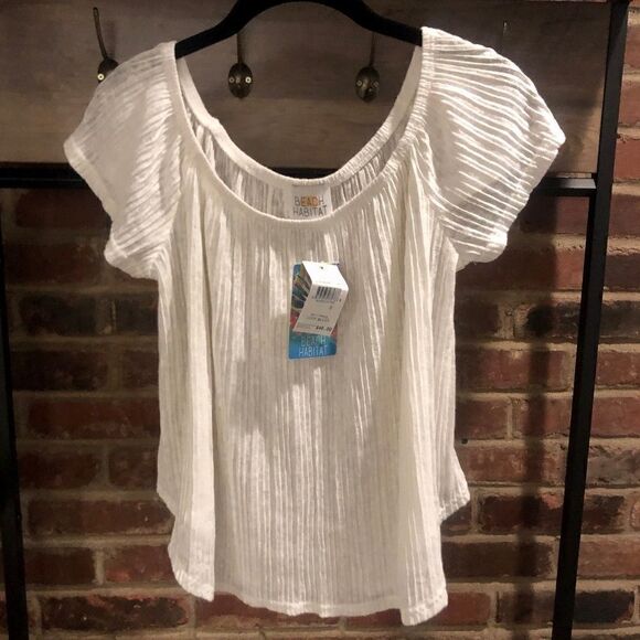 NWT Beach Habitat Ivory Top - Sz S - Picture 2 of 7